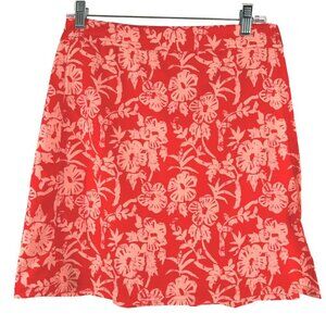 Ripskirt Hawaii Wrap Skirt Coverup Small Orange Floral Polyester Spandex SS-1715